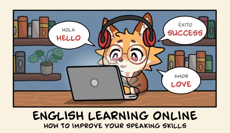 English learning online course helping students improve speaking skills and fluency