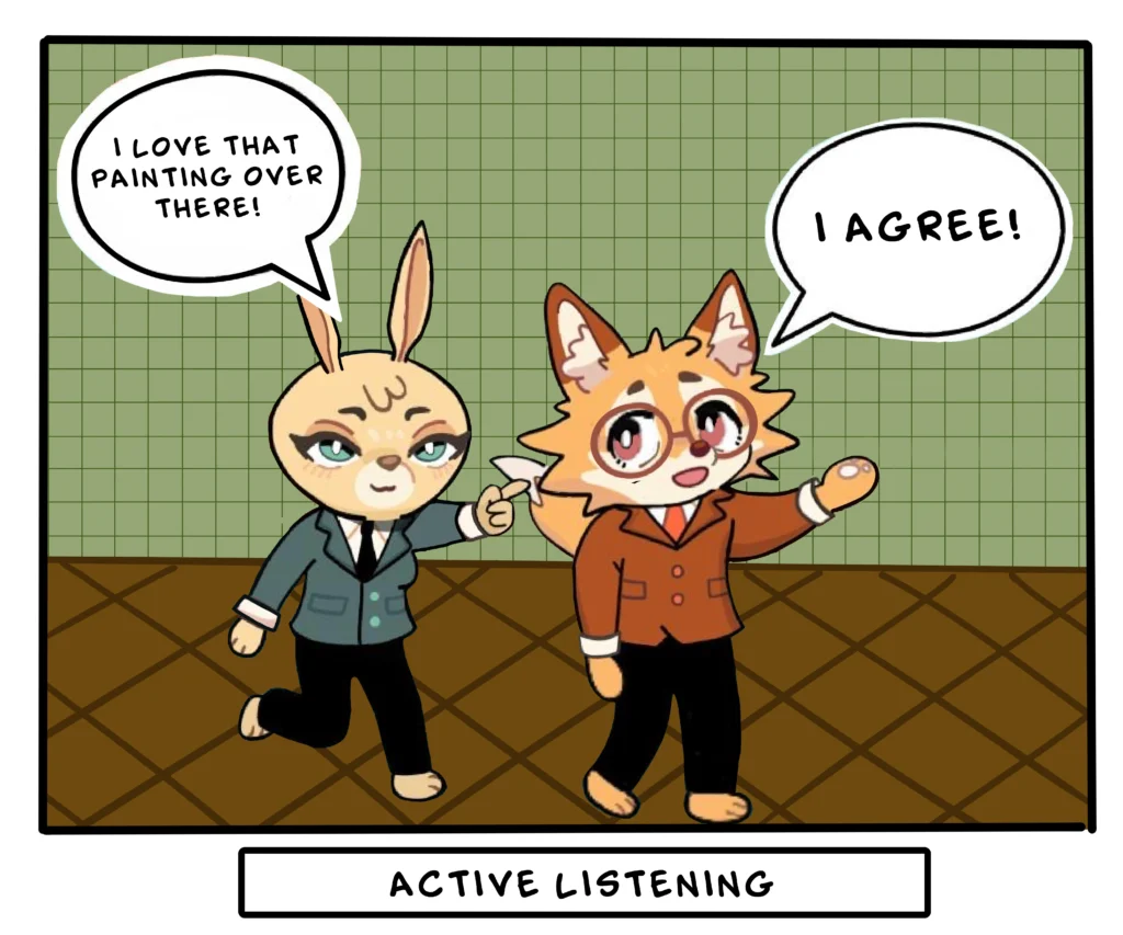 Professional using business meeting English phrases during a discussion