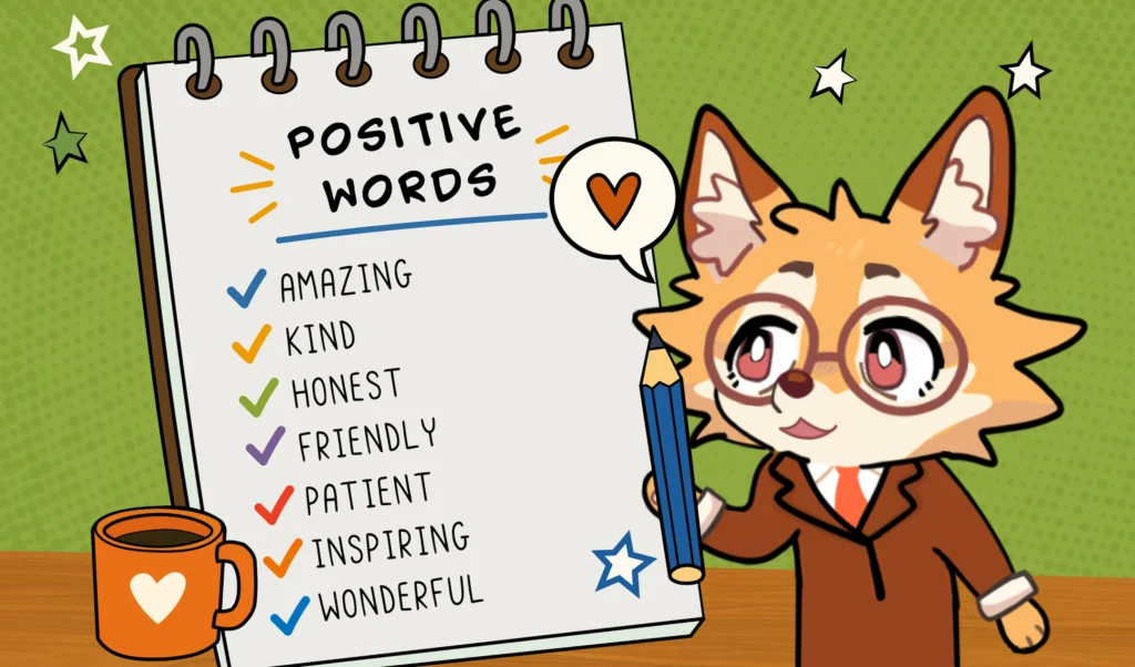 Positive adjectives for professional communication