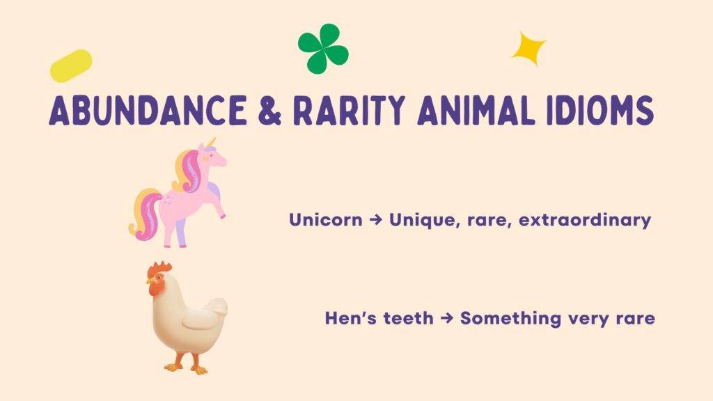 abundance & rarity animal idioms in 50 idioms with animals list