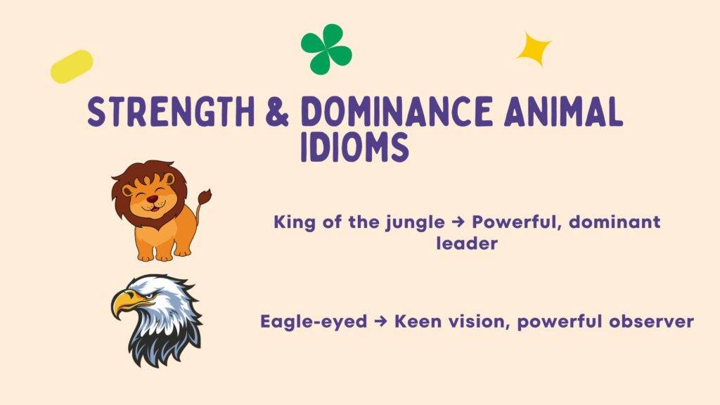  strength & dominance animal idioms in 50 idioms with animals