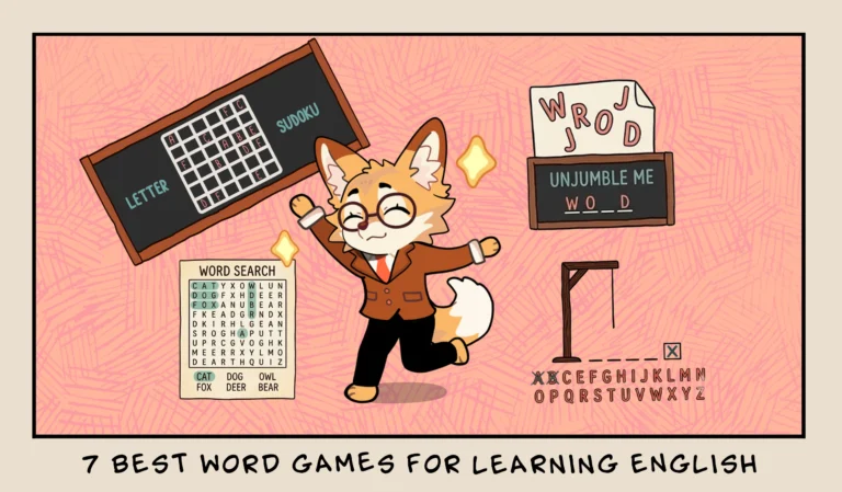 Word games for learning English vocabulary and spelling