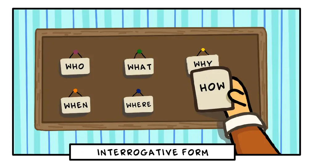 Types of sentences in English: interrogative sentence example asking a question